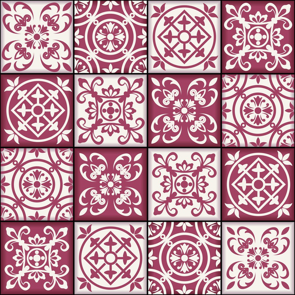 Gorgeous seamless patchwork pattern - Vector, Image
