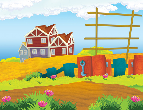 Cartoon farm scene - Foto, Imagen