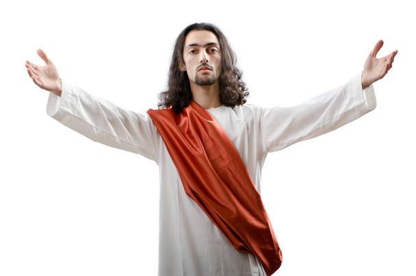 ο Ιησούς Χριστός personifacation απομονωμένη στο λευκό - Φωτογραφία, εικόνα