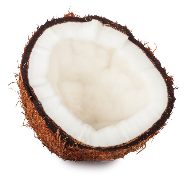 Demi noix de coco isolée sur blanc
 - Photo, image