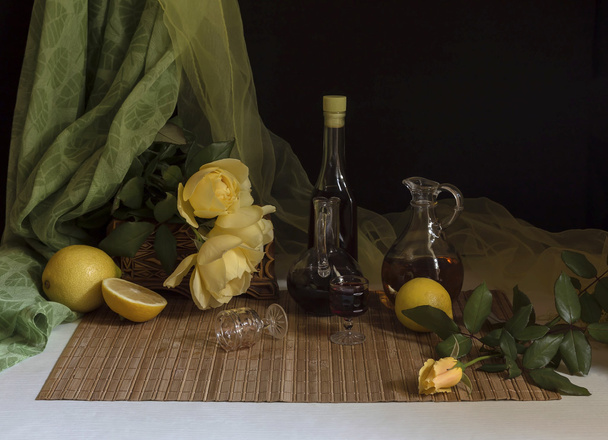The still life with yellow roses - Photo, Image