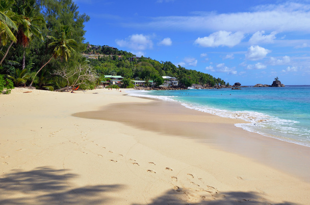 Playa tropical de arena en las islas Seychelles
 - Foto, imagen