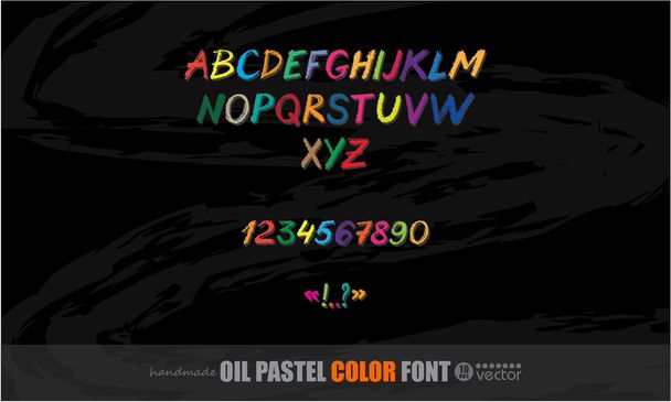 Panda Oil Pastel Color font - ベクター画像