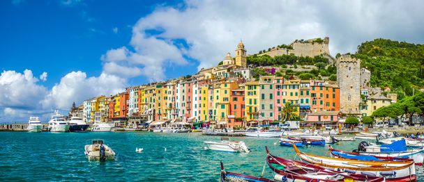 Balıkçı kasabası Portovenere, Liguria, İtalya - Fotoğraf, Görsel