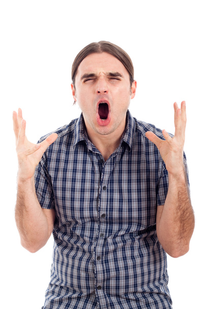 θυμωμένος άνθρωπος συγκλονισμένος που ουρλιάζει - Φωτογραφία, εικόνα
