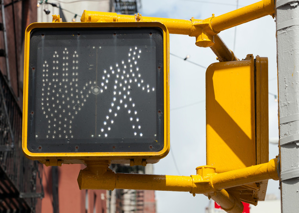 Pedestrian traffic light in New York - Fotoğraf, Görsel