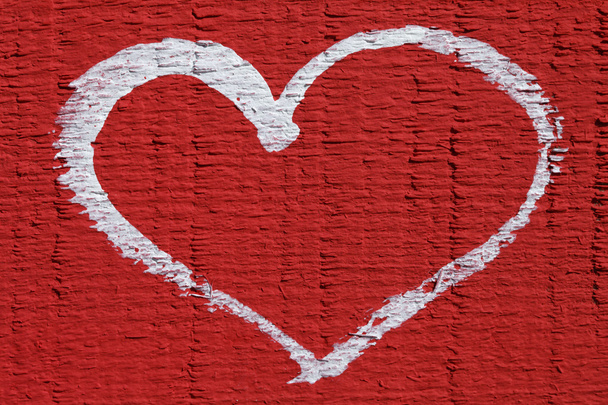 valkoinen sydän punaisella taustalla, kaunis abstrakti tausta rakkaus
 - Valokuva, kuva