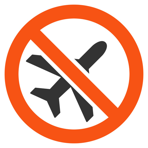 Forbidden Airplane Icon - Vector, Imagen