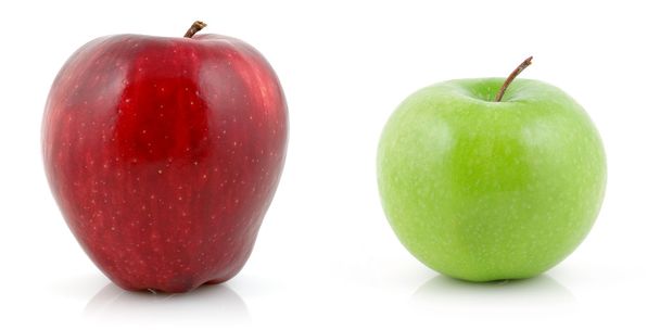 Roter und grüner Apfel - Foto, Bild