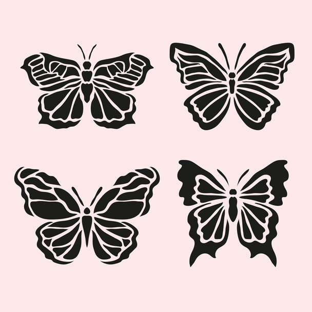 πεταλούδα σετ σύμβολα - Διάνυσμα, εικόνα