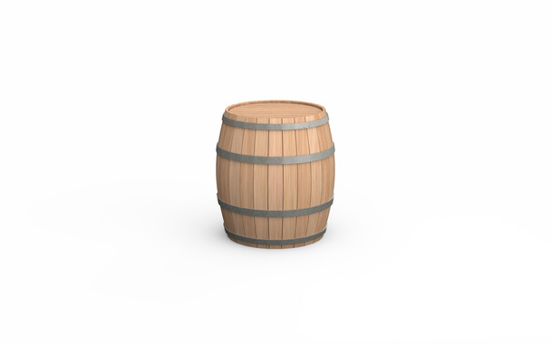 Wooden barrel isolated on white backgroun - Фото, изображение