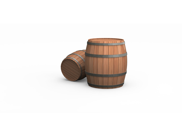 Two wooden barrels - Foto, Imagem