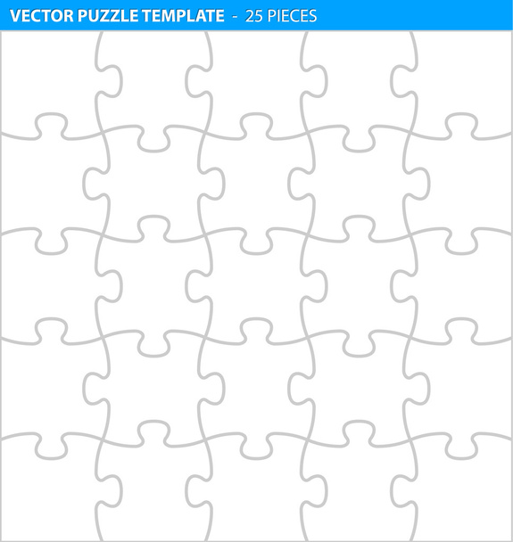 teljes puzzle, kirakós játék sablon nyomtatása (25 darab) - Vektor, kép