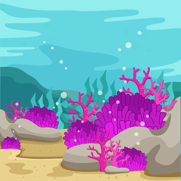 Εικονογράφος του υποβάθρου υποβρύχια στη θάλασσα δύο - Διάνυσμα, εικόνα