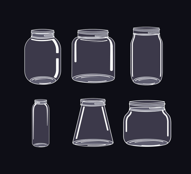 Jar mason fashion glass - Vector, Image