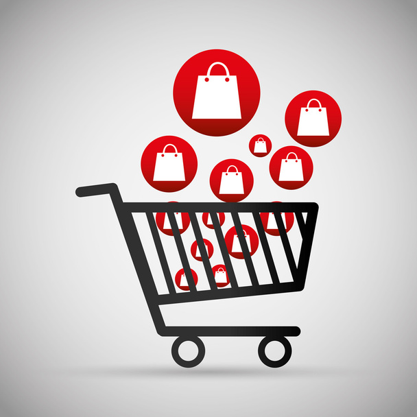 Shopping and ecommerce graphic design with icons - Vector, Image