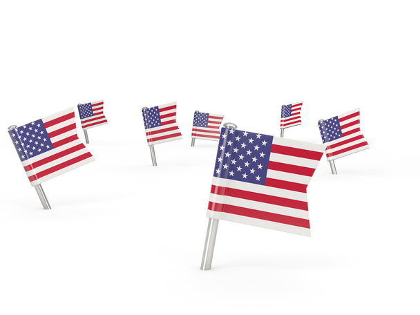 Square pins with flag of united states of america - Foto, immagini