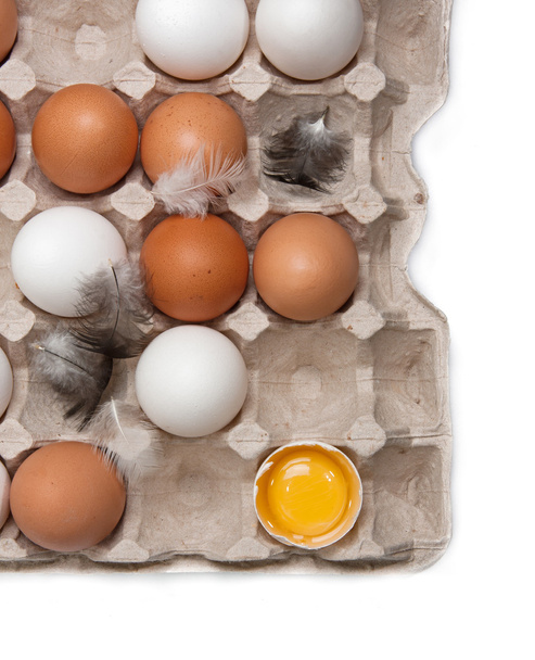 Eggs in a tray, isolated - Foto, immagini