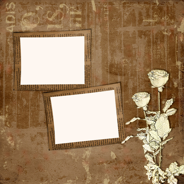 Grunge paper design in scrapbooking style on the abstract backgr - Foto, imagen