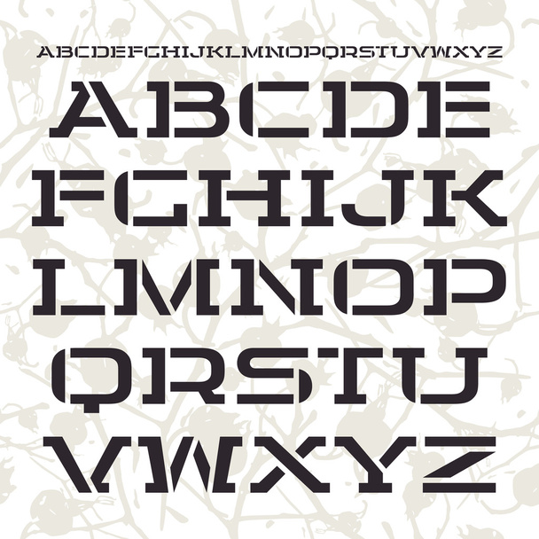Στένσιλ-πλάκα γραμματοσειρά στο αγωνιστικό στυλ - Διάνυσμα, εικόνα