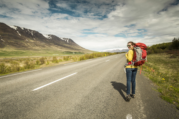 Female backpacker tourist ready for adventure - Valokuva, kuva