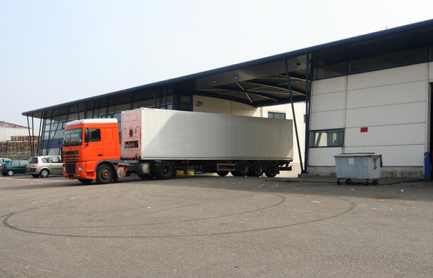 Loaded Truck leaving Factory - Photo, Image
