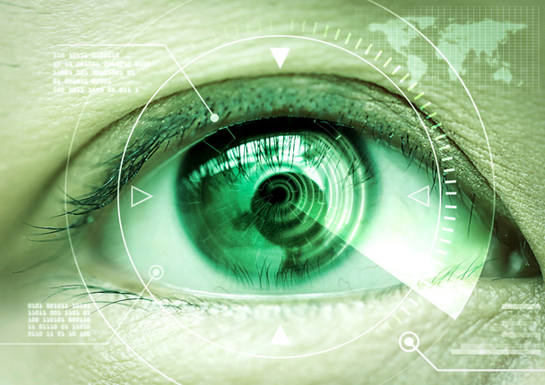 Close up donne tecnologia di scansione occhio nel futuristico, operazione, lasik, cataratta
. - Foto, immagini
