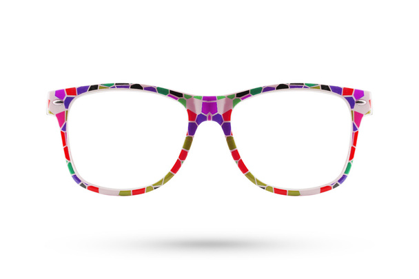 Moda gafas arco iris estilo plástico enmarcado aislado en blanco b
 - Foto, imagen