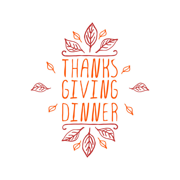Thanksgiving dinner - typographic element - Vector, Image