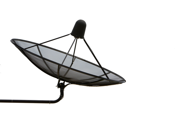 Black Satellite isolated on white background. - Photo, Image