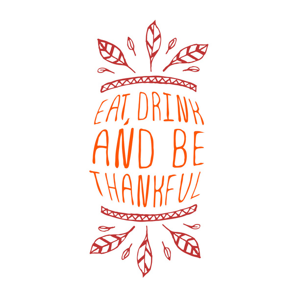 Jíst, pít a být vděčný - Vektor, obrázek