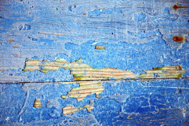 грязная полосатая краска в синий желтый ржавый гвоздь
 - Фото, изображение
