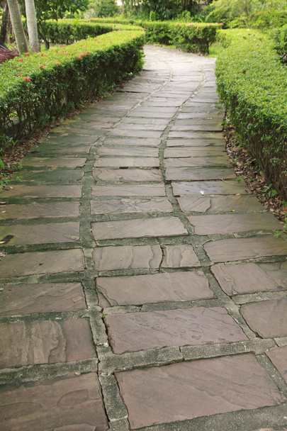 Stock Photo Stone walkway in garden - Foto, Bild