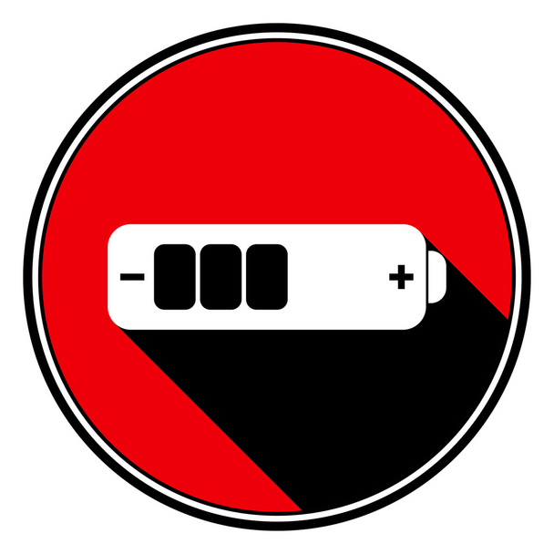 icône d'information rouge, blanc moyen de batterie
 - Vecteur, image