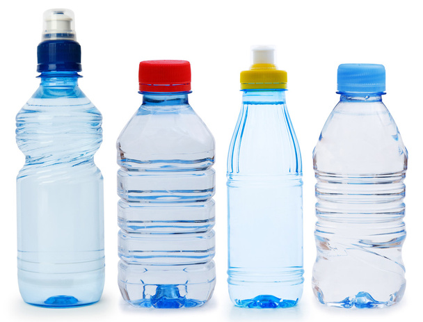 Sok vizes palackok elszigetelt fehér - Fotó, kép