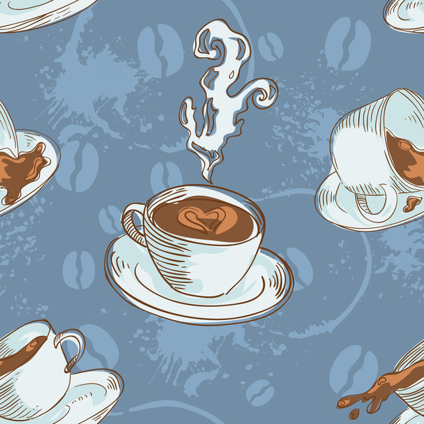 Coffee cups seamless pattern - Wektor, obraz