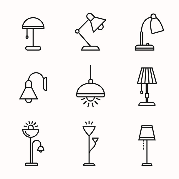 lâmpadas e dispositivos de iluminação
 - Vetor, Imagem