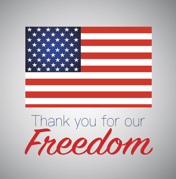 Thank you for freedom. Veterans day. Independens day. - Vektör, Görsel