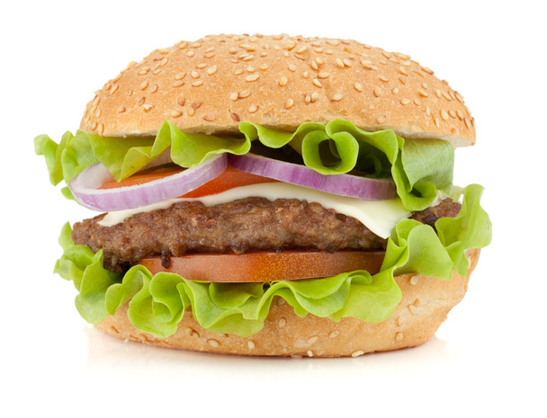 Fresh burger on white background - Fotografie, Obrázek