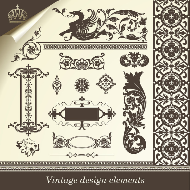 Set of retro design elements - Vector, afbeelding