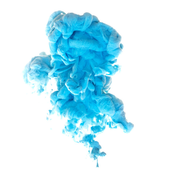 Blue ink cloud swirling in water - Vector, afbeelding