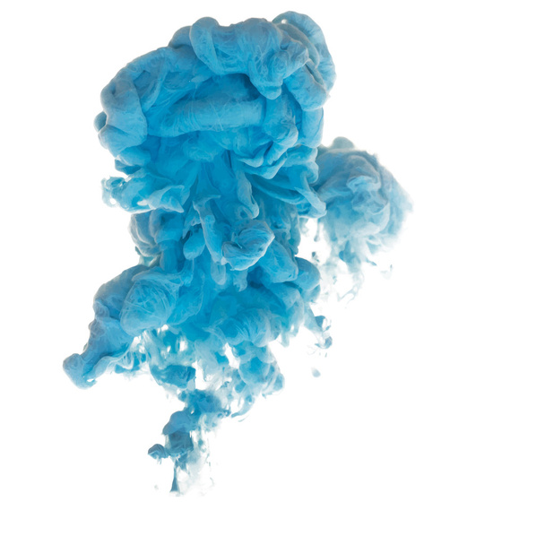 Blue ink cloud swirling in water - Vektori, kuva