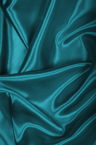 Smooth elegant blue silk or satin as background - Photo, Image