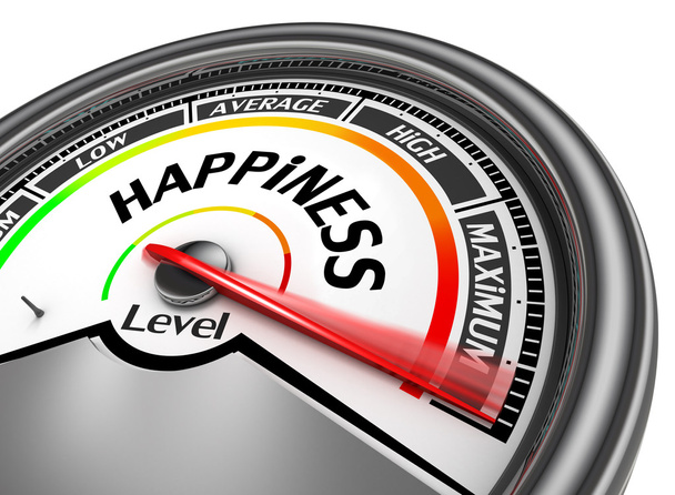 Konceptuální hladinoměr štěstí naznačují maximální - Fotografie, Obrázek