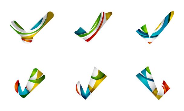 Ensemble d'icônes abstraites OK et tick, concepts de logotype d'entreprise, design géométrique moderne propre
 - Vecteur, image