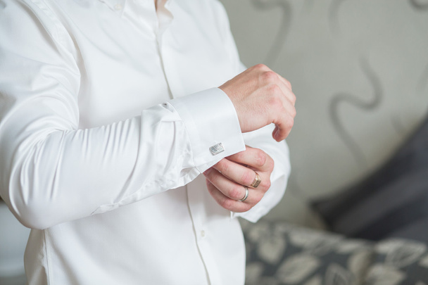 White shirt and cufflink - Фото, изображение