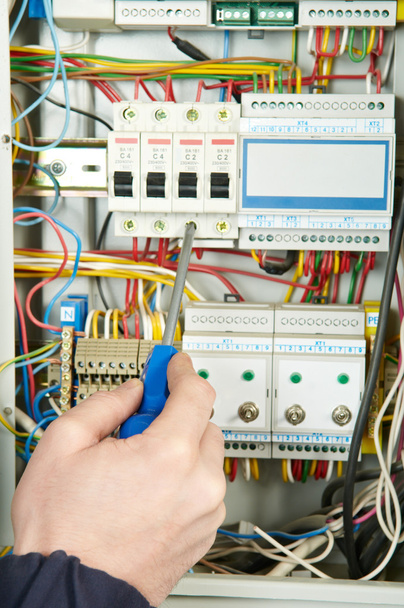 Close-up of Electrician work - Photo, Image