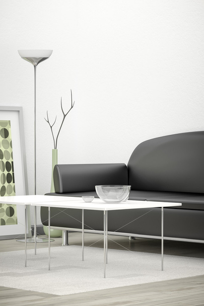 black sofa in modern room - Fotografie, Obrázek