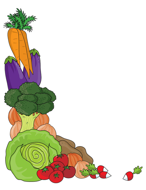 zöldség keretek és határok - Vektor, kép