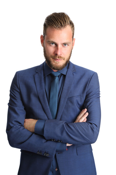 Businessman in a blue suit and tie - Фото, зображення